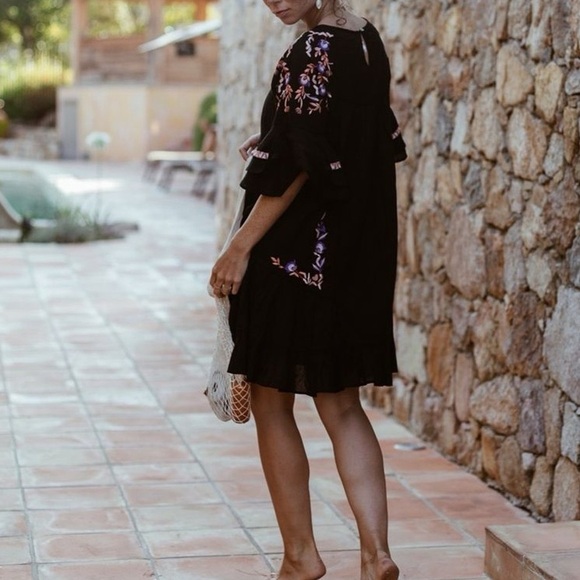 FREE PEOPLE $128 Pavlo Embroidered Babydoll Mini Dress - Picture 4 of 4